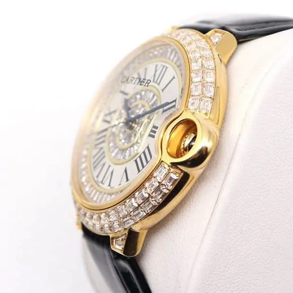 Cartier Watch Cartier Blue Balloon Square Diamond Full Diamond Watch Front View