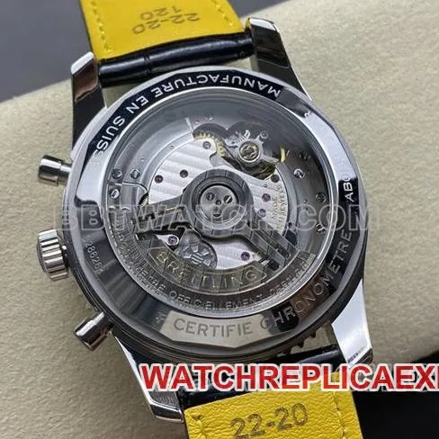 watch BLS factory black white dialBreitling aviation chronographleather strap model clasplive photos