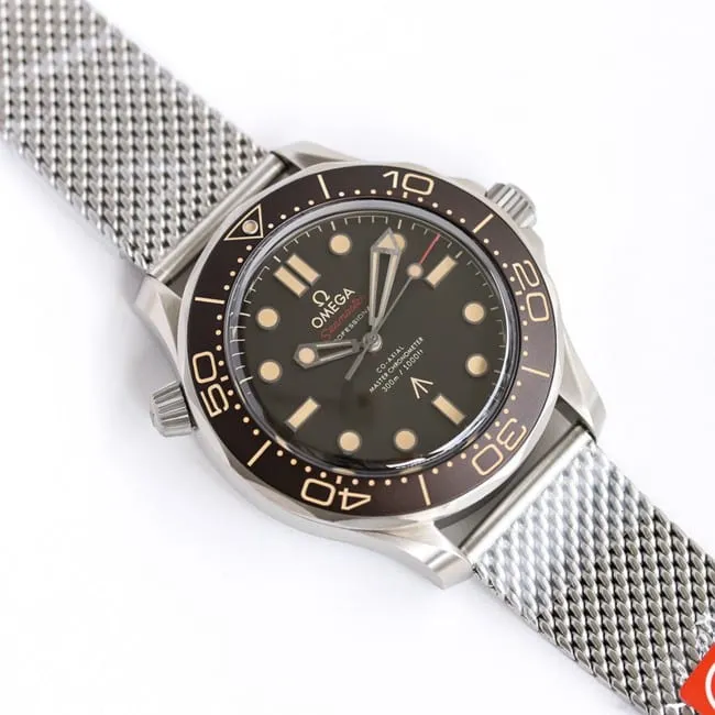 OR factory top-tier watch Omega men's black dialsteel bracelet watch clasp picture