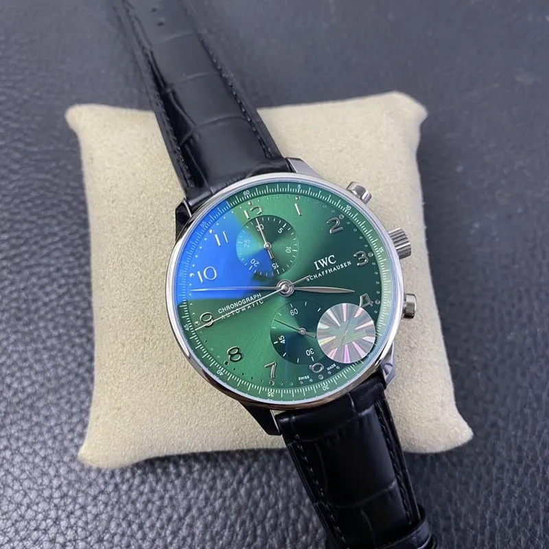 YL factory replicaIWC green dial Portuguese chronograph watch green dial Portuguese chronograph watch movement picture