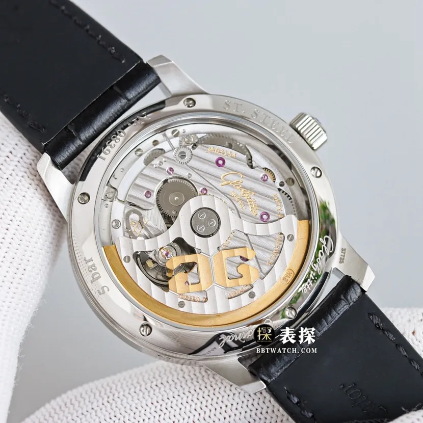 3WF factory Glashütte Original original MP top-tier watch men's white dialleather strap picture and price front live photo