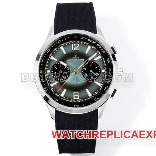 Top collectible watches Jaeger-LeCoultre Beichen Gray Plate Mechanical Black Rubber Model Front Actual Photos