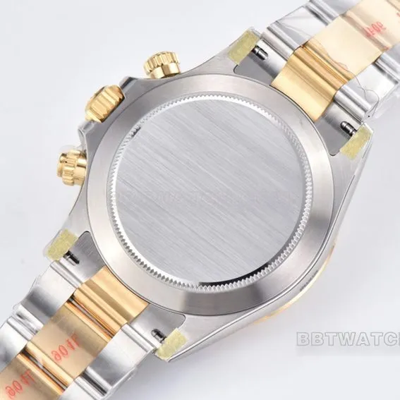 Factory C Rolex Daytonatop-tier 1:1super cloneblack dial gold steel bracelet model m116503-0008caseback live photo