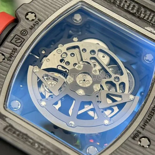 top-tier watch APS factory Richard Mille carbon fiber mechanical watch RM35-02front live photo