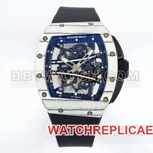 Richard Mille collectible watch R factory hollow plate white case black rubber model RM061braceletlive photos