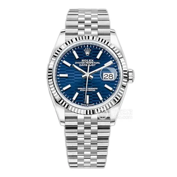 Factory C Rolex log top-tier 1:1super clone36mmblue dial pit pattern m126234-0049front live photo