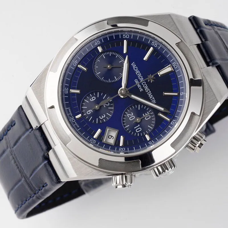 Vacheron Constantintop-tiersuper watch Overseas Series men's mechanical blue face watch front view