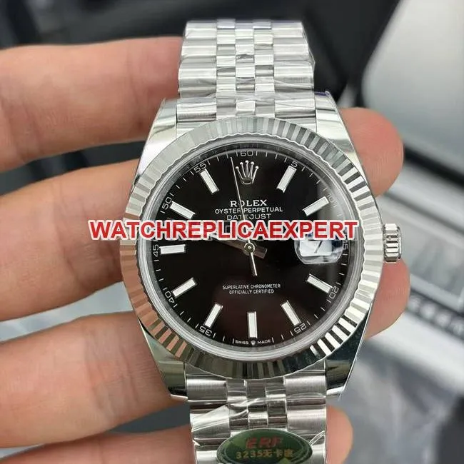 collectible watch ERF factory log Rolexblack dial3235 mechanical front live photo