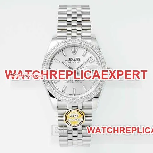 ARF FactoryRolex log top-tier 1:1super clonesilver dial stick hour markersdiamond bezel31mm five grid link278289caseback live photo