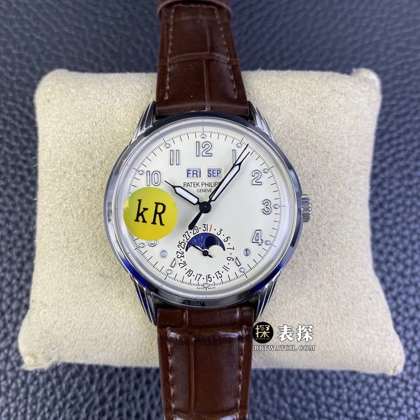 KR factory Patek Philippe super complex timepiece 5320G-001top-tier 1:1super watch men's breast white dialleather strap model pictures and prices clasplive photos