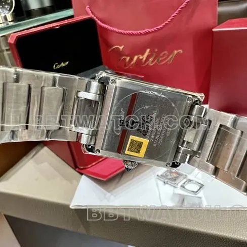 1:1replica watch tank DR factory Cartier silver white dial medium quartz steel braceletfront live photo