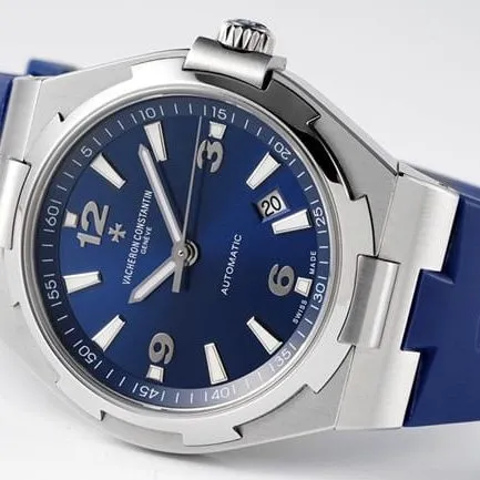 8F factory top-tier watch Vacheron Constantinautomatic movement Across the World series men's blue dialsteel bracelet watch front view