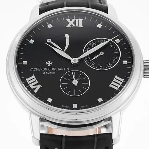 APEX factory Vacheron Constantintop-tier watch inheritance series men's black dial black belt automatic movement watch front view