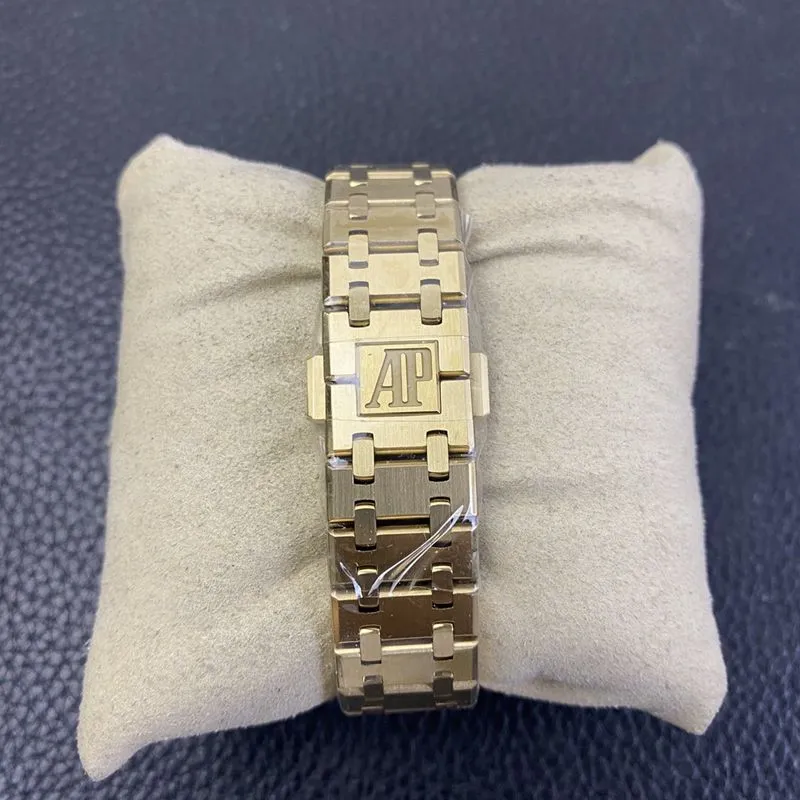 Audemars Piguetreplica watch women's Royal Oak67650 series yellow gold white dial watch back cover picture