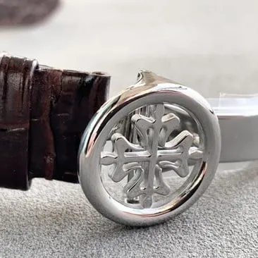 Patek Philippetop-tier watch pink plate brown belt complex function series men's leather strap watch movement picture