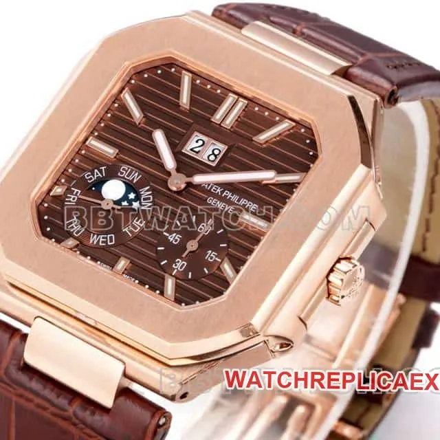 3K FactoryPatek PhilippeCUBITUS1:1top-tier brown disk rose gold5822caseback live photo