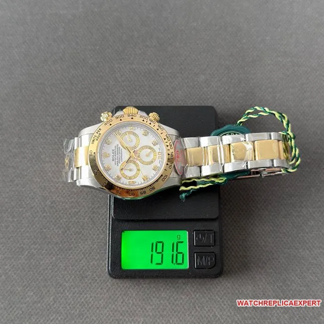 CBD Factory Daytona collectible watch Rolexwhite dial gold steel bracelet4130 weight live photos
