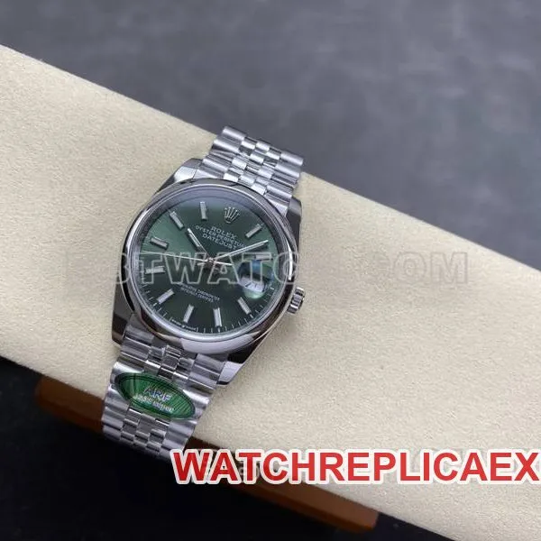 Rolextop-tier watch ARF FactoryDatejustgreen dial aperture 36mmsteel bracelet front live photo