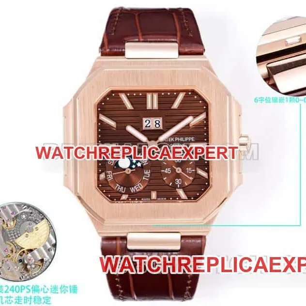 3K FactoryPatek PhilippeCUBITUS1:1top-tier brown disc rose gold5822braceletlive photos