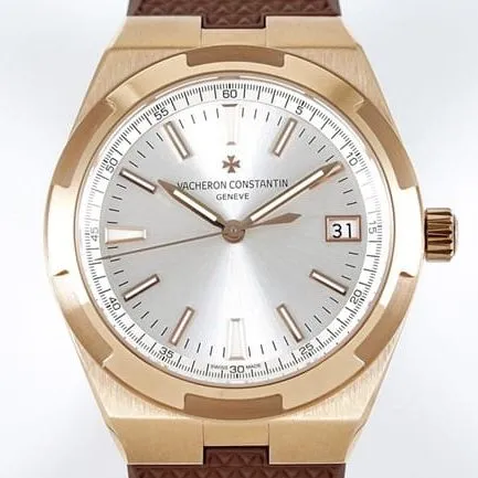 8F factory top-tier watch Vacheron Constantin men's white dial brown belt vertical and horizontal series mechanical watch movement picture