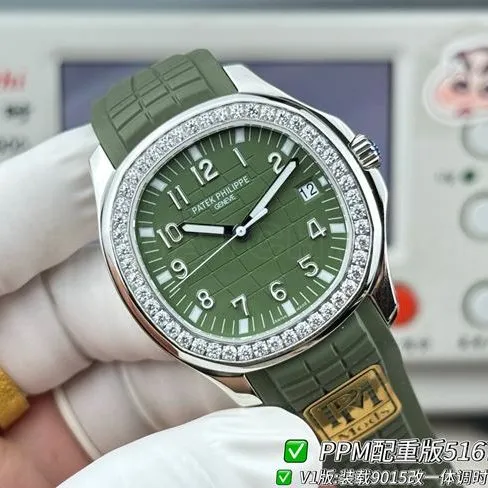 Patek PhilippePPM factory top-tier watch Aquanautgreen dialdiamond bezel5167 weight live photos