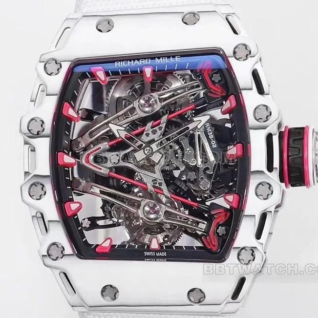 Richard Mille men's white fabric RM 38-02 front live photo