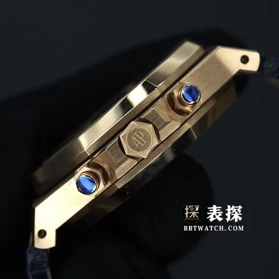 BF factory Audemars PiguetRoyal Oak26331OR1:1super watch men's blue dialleather strap picture and price caseback live photo