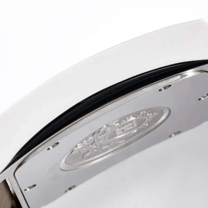 Hermès ladies' watchtop-tier replicaHeureH series quartz square fashion watch dark gray braceletwhite dial front view