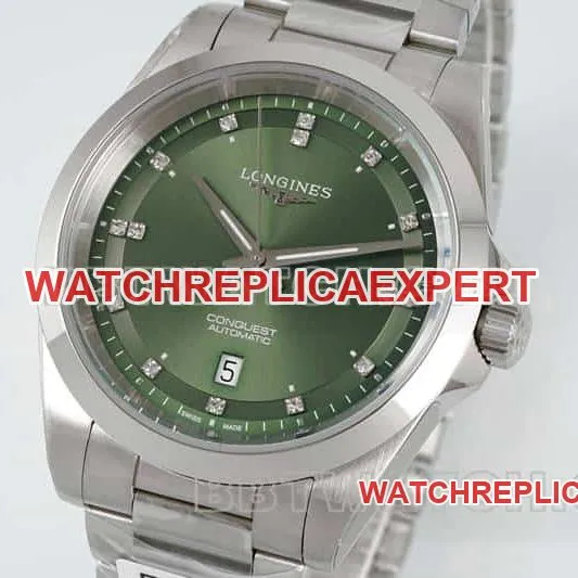 AF FactoryLongines Concast stop-tier replica34mmgreen dialL3.430.4.07.6front live photo