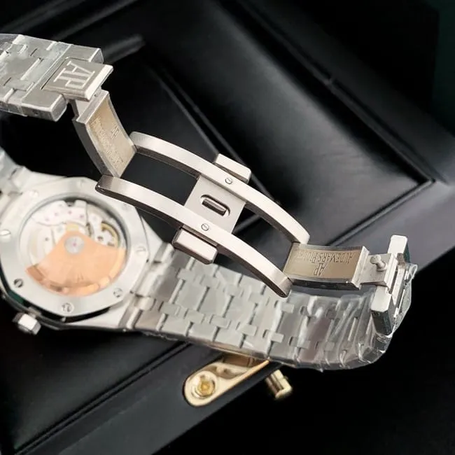 top-tier real diamond replicaAudemars PiguetRoyal Oak37MM gray plate women's watch side view