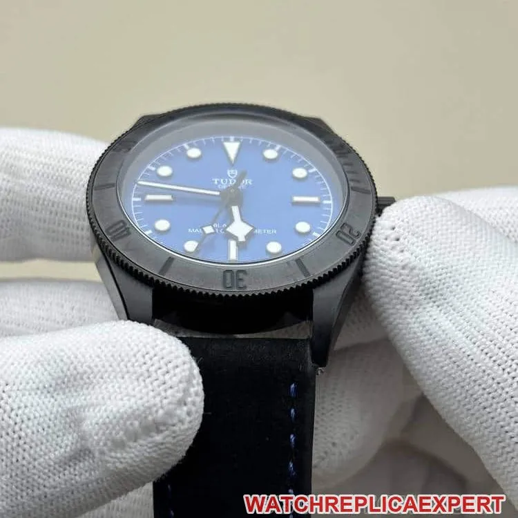 GRTudor Biwan top-tier 1:1high-quality replicablue dialleather strap model M79210front live photo