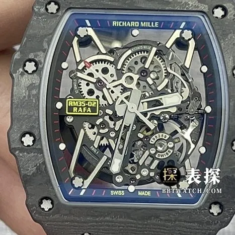 T+ Factory Richard Mille Men's RM 35-02 Super A watches men's skeleton disk rubber models pictures and price back real photo