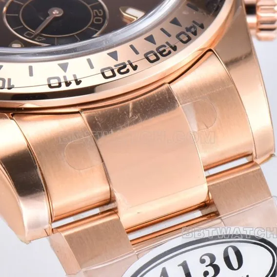 C factory Rolex Daytona top pink brown disk rose gold steel strap models m116505-0013 front real picture