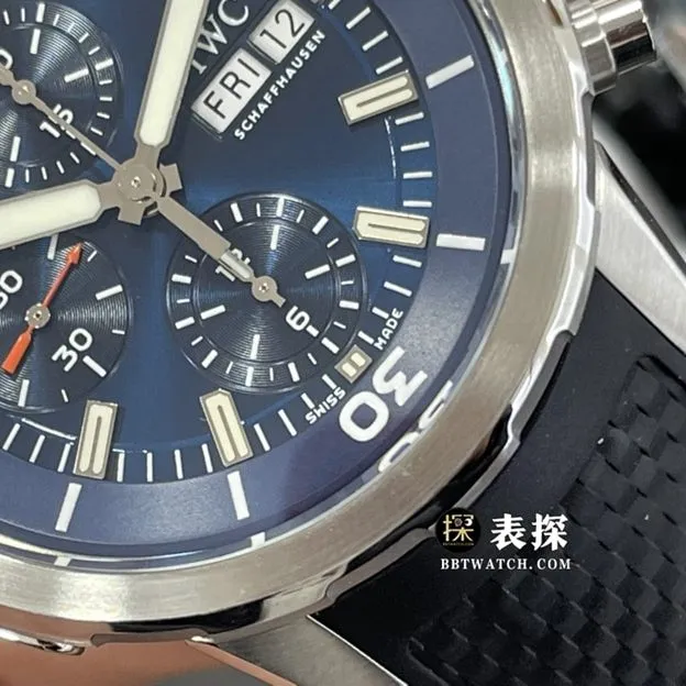 V6 factory IWC watch marine timepiece watch men's blue panda dial rubber model picture and price front live photo