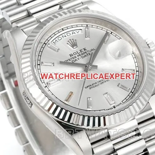 collectible watch PPM factory RolexDay-Date mechanical silver dialside live photo