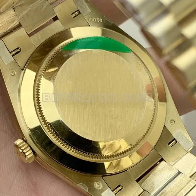 1:1replica watch PPM factory gradient green dial Roman numerals RolexDay-Dateyellow gold mechanical side live photo