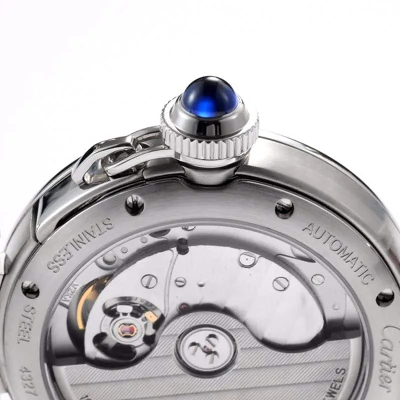 Cartiertop-tierhigh-quality watch Pasha series women's fully automatic movement watch white face front view
