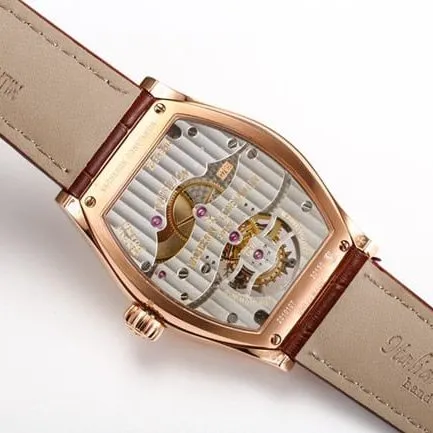 VCR factory Vacheron Constantintop-tier watch Malta tourbillon series men's white dial brown belt watch clasp picture