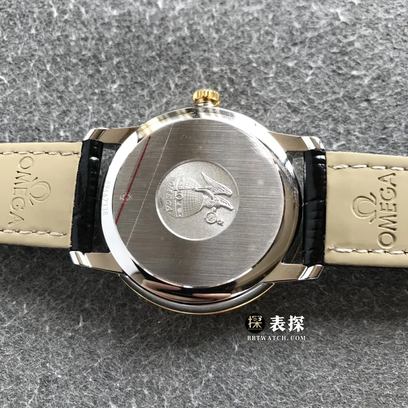 Omega Diefei watch men's black dialyellow goldleather strap pictures and prices clasplive photos