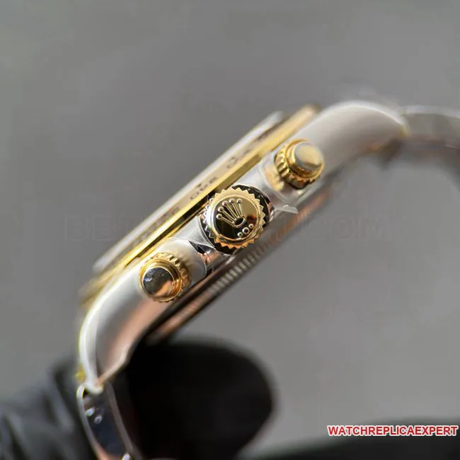 CBD factory watch Rolex Daytonablack dial gold steel bracelet4131front live photo