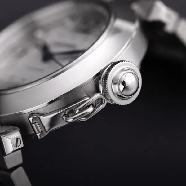 V9 Factorysuper watch Cartier Pasha series W31074M7 ladies automatic movementwhite dial front view