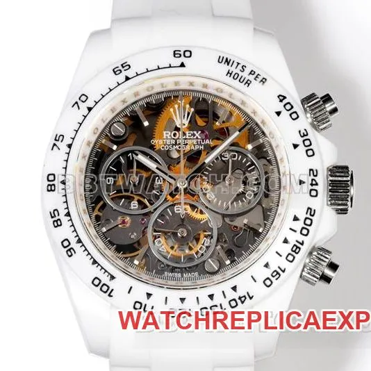 collectible watches TW Factory Ditoner Rolex white case white rubber strap front real picture