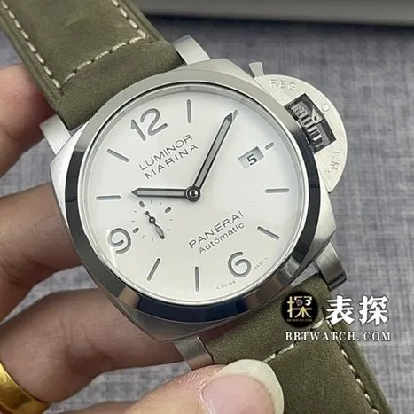 VS FactoryPanerai Lumino PAM01314top-tier 1:1high-quality watch men's white dialleather strap model pictures and prices caseback live photo