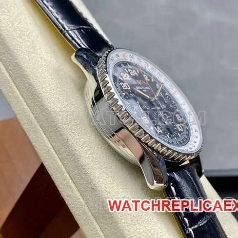 watch BLS factory black white dialBreitling aviation chronographleather strap style braceletlive photos