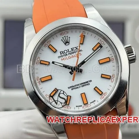 watch magnetic type VS FactoryRolexwhite dial orange rubber model caseback live photo