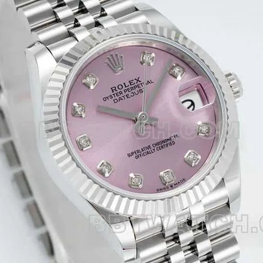 ARF FactoryRolex log 1:1top-tier pink plate 31mm five grid link 278274front live photo