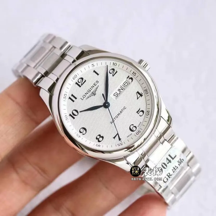 GR factory Longines watchmaking traditional top-tier watch men's silver wheat grain plate steel bracelet model pictures and prices clasplive photos