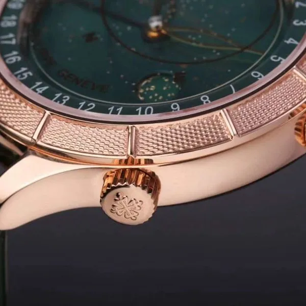 replicaPatek Philippe watch complex function starry sky series 5106R/5102/6104rose goldgreen dialdetail shots