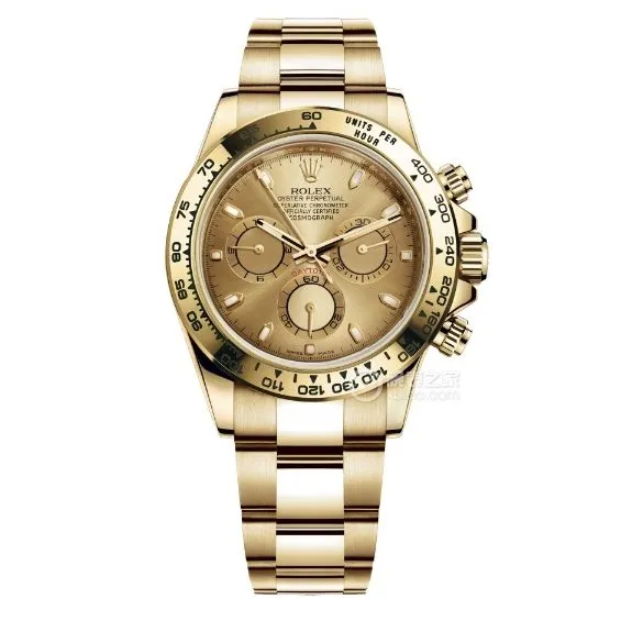Factory C Rolex Daytona gold plate yellow goldsteel bracelet model m116508-0003 front live photo