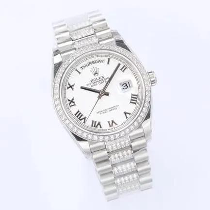 EW Factorytop-tier replicaRolexhigh-quality watch men's white dialsteel braceletDatejust series automatic movement watch clasp picture